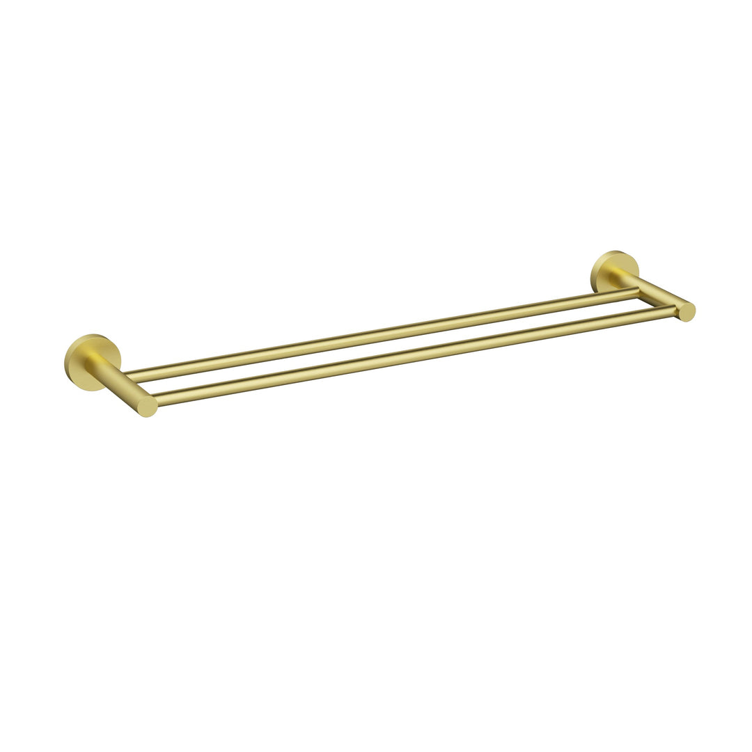 Aria Double Towel Rail 600mm Light Gold
