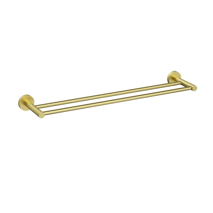 Aria Double Towel Rail 600mm Light Gold