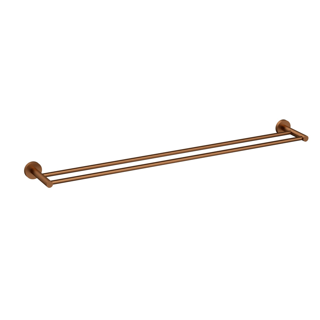 Aria Double Towel Rail 900mm Brushed Copper