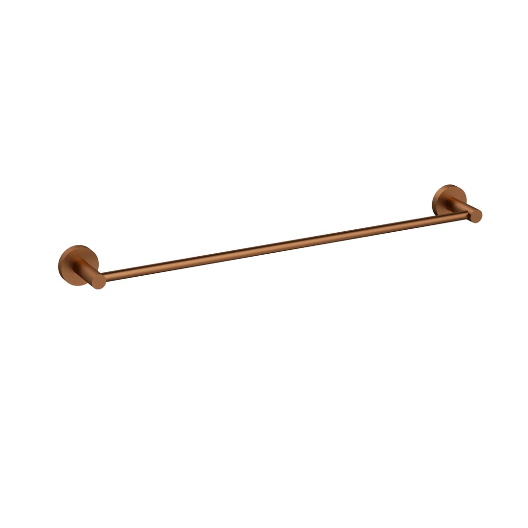 Aria Single Towel Rail 600mm Brushed Copper