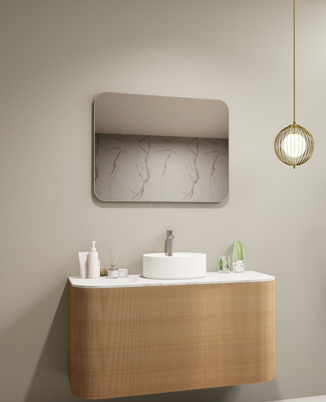 Lumixe Asta Soft Square Framed Mirror in Brushed Nickel