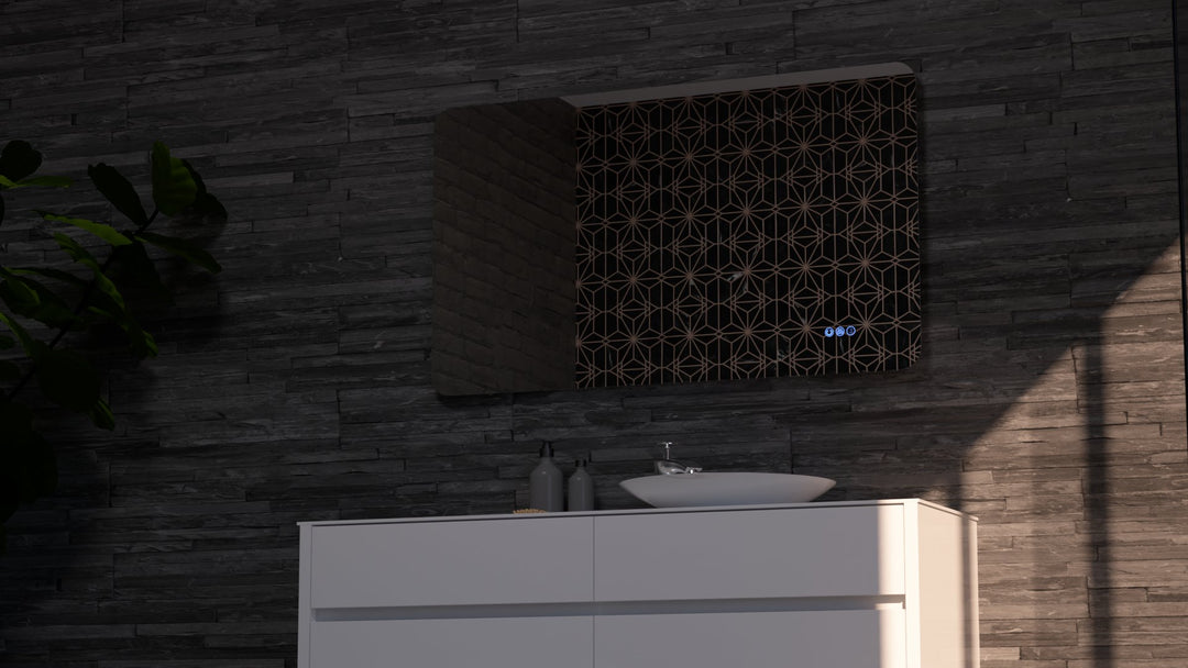 Lumixe Asta Soft Square Frameless LED Mirror, light off