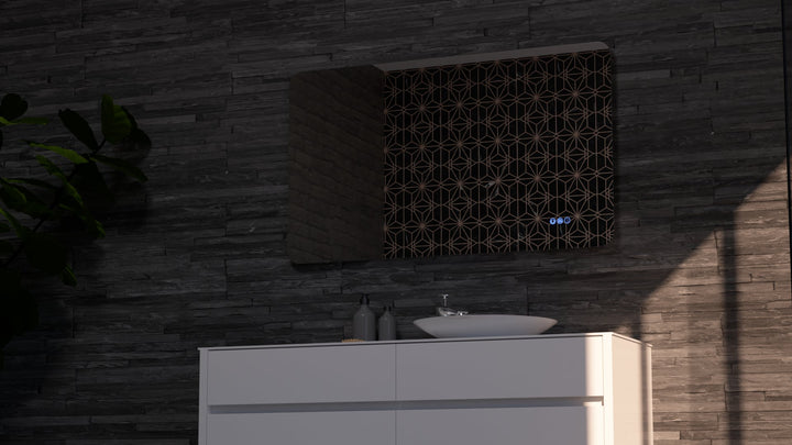 Lumixe Asta Soft Square Frameless LED Mirror, light off