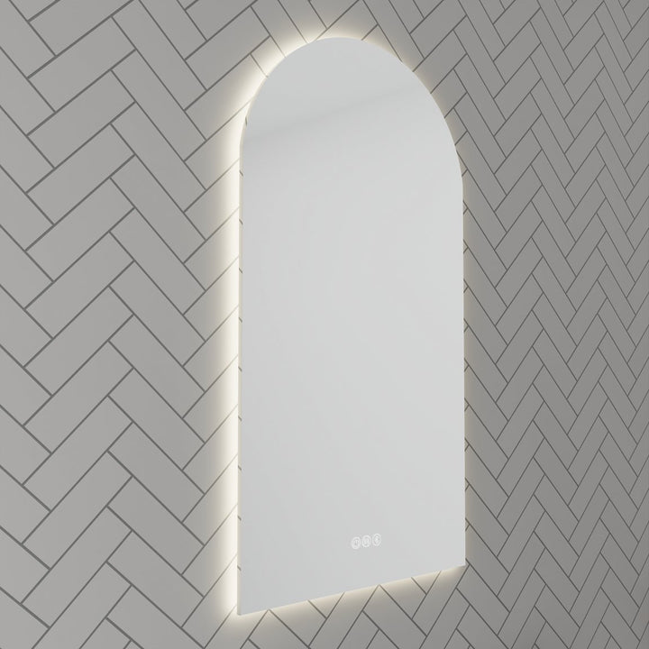 Lumixe Aura Arch Frameless LED Mirror, warm white 3000K