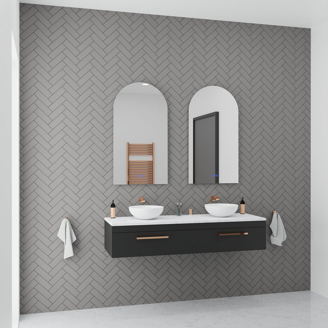 Lumixe Aura Arch Frameless LED Mirror, light off