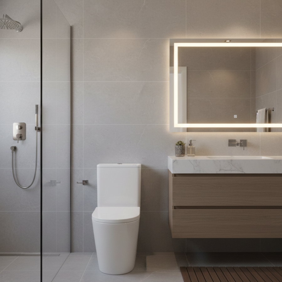 Modern Adelaide bathroom with vanity, basin and tapware