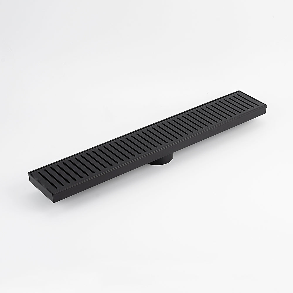 Radiant Linear Slotted Floor Grate Matt Black