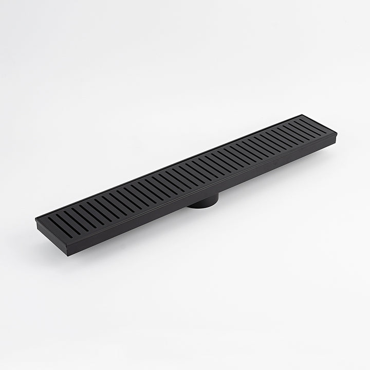 Radiant Linear Slotted Floor Grate Matt Black