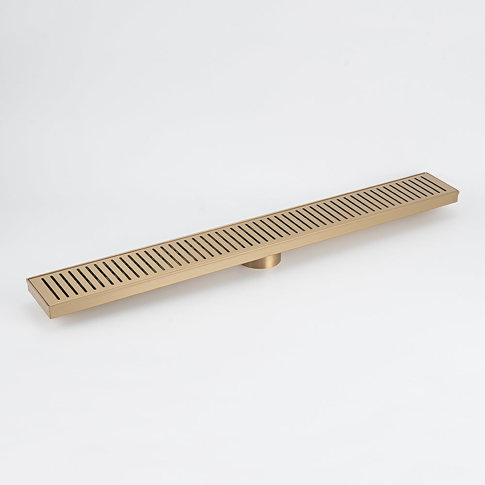 Radiant Linear Slotted Floor Grate Warm Brushed Nickel