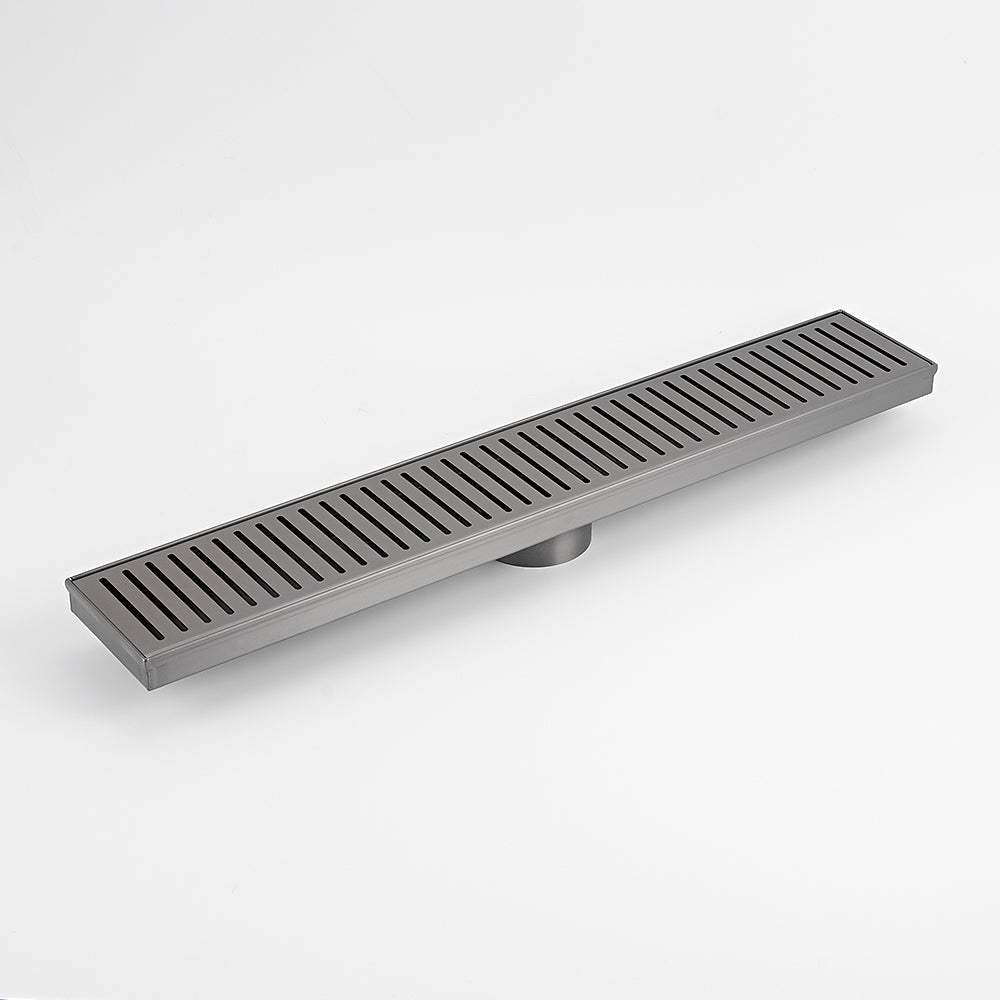 Radiant Linear Slotted Floor Grate Gun Metal Grey