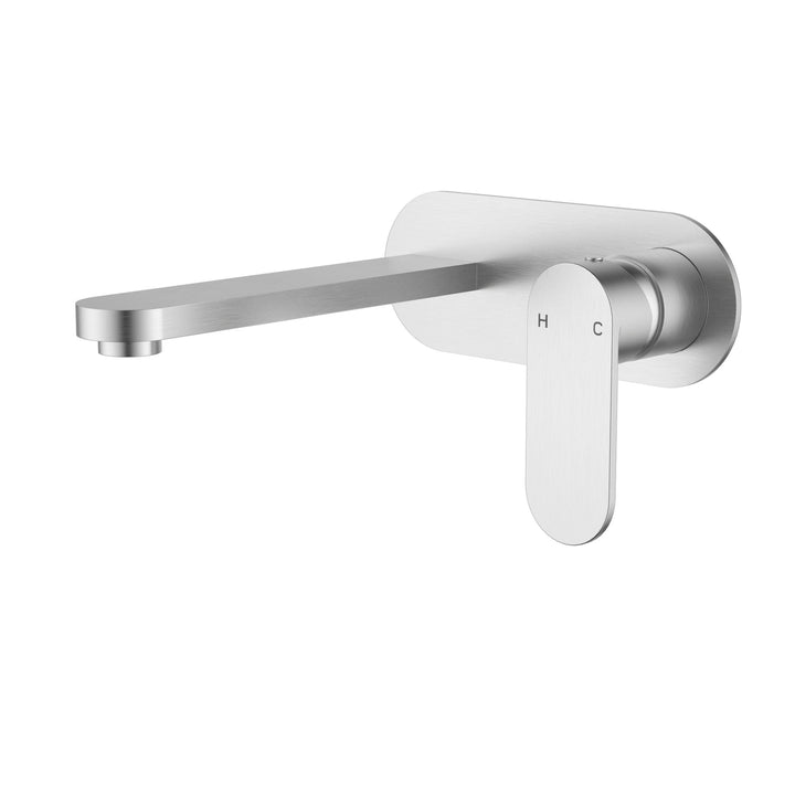 Luca Wall Basin Mixer Brushed Nickel