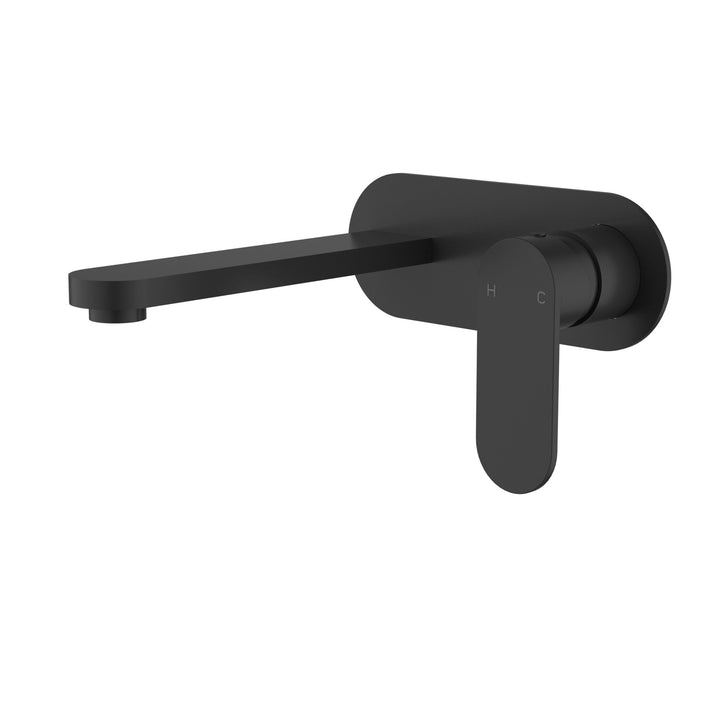 Luca Wall Basin Mixer Matt Black