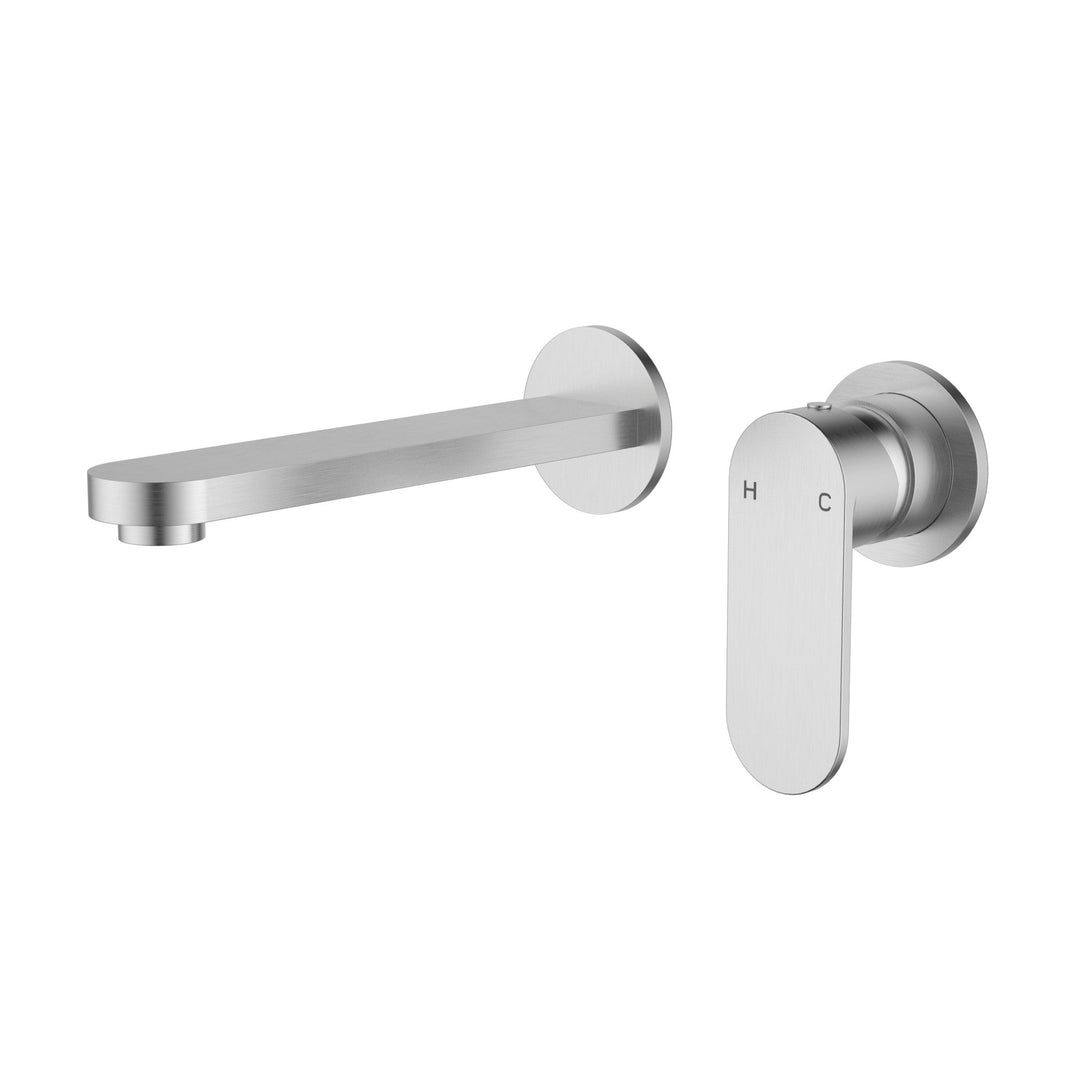 Luca Wall Basin Mixer with Separate Back Plate Brushed Nickel