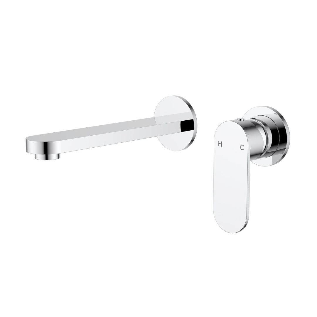 Luca Wall Basin Mixer with Separate Back Plate Chrome