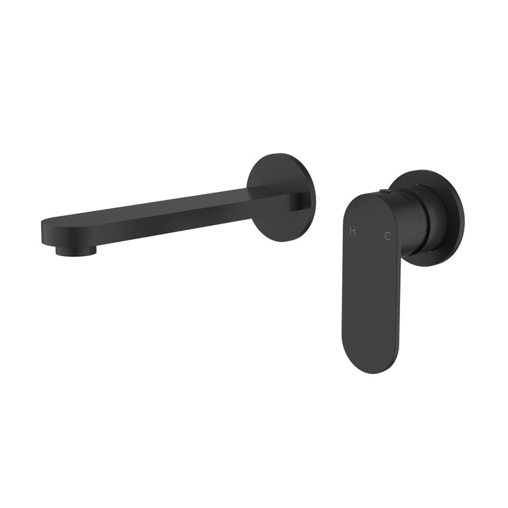 Luca Wall Basin Mixer with Separate Back Plate Matt Black