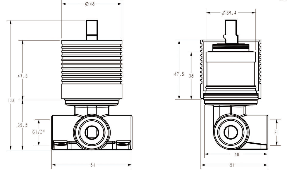 Luca Wall Mixer in-wall body dimensions