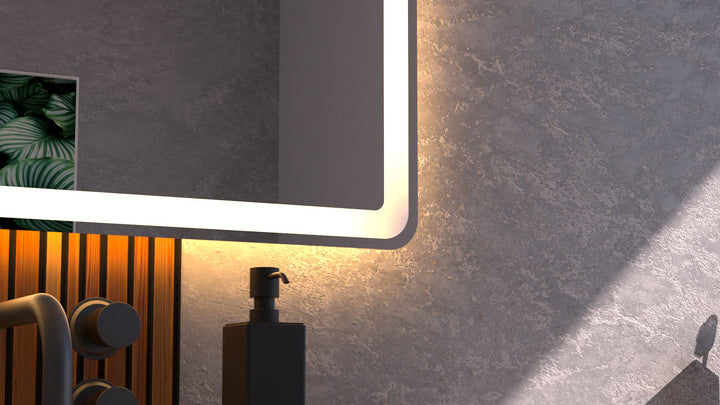 Lumixe Lume Curved Frameless LED Mirror, warm white 3000K
