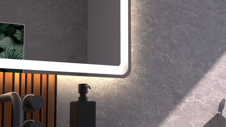 Lumixe Lume Curved Frameless LED Mirror, natural white 4500K