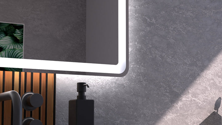 Lumixe Lume Curved Frameless LED Mirror, cool white 6000K
