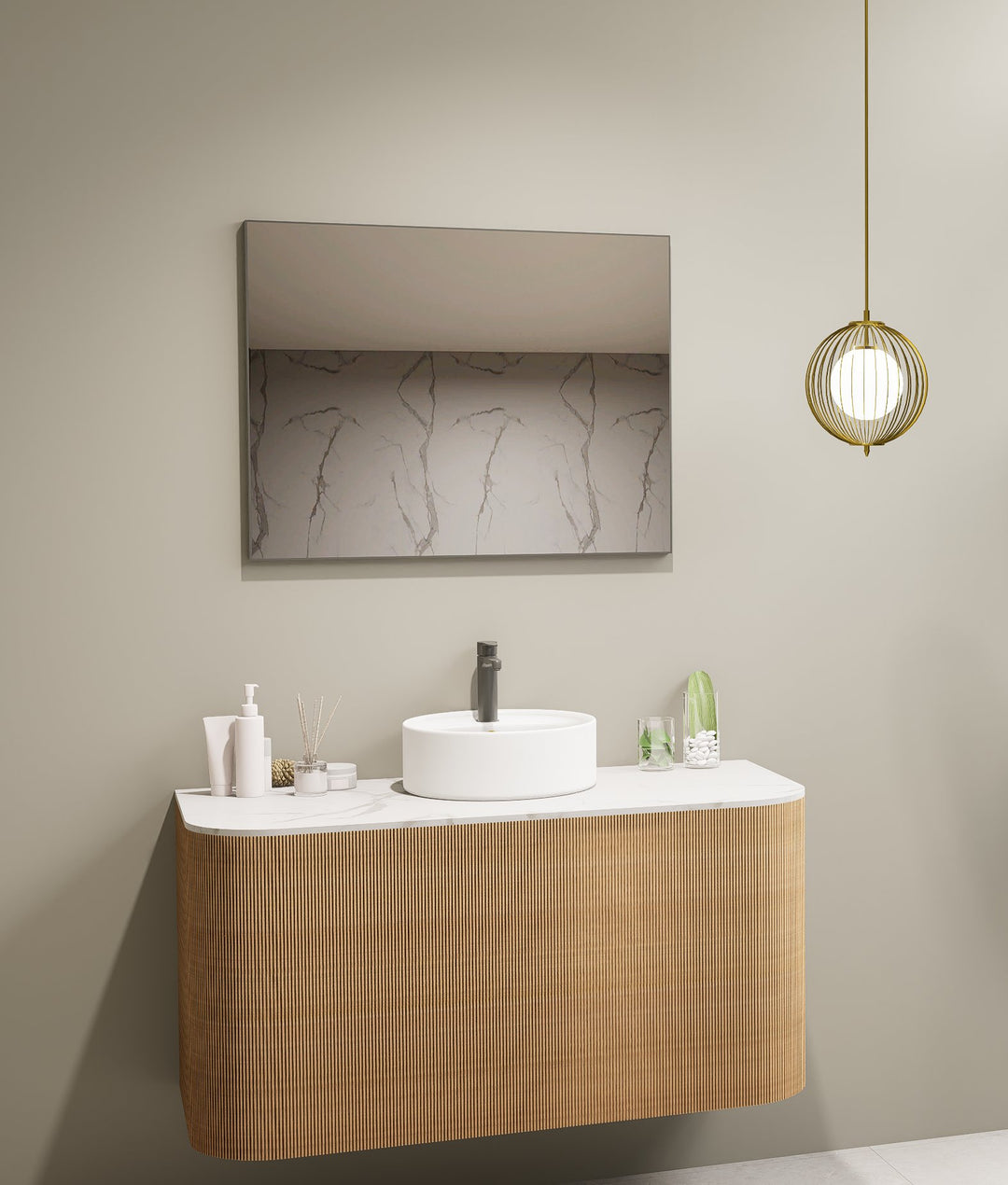 Lumixe Nexus Rectangular Framed Mirror in Brushed Gun Metal