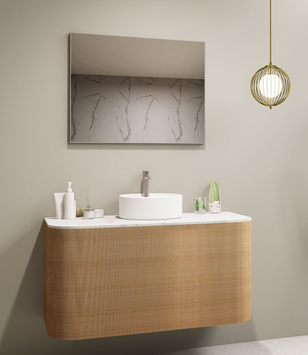 Lumixe Nexus Rectangular Framed Mirror in Brushed Nickel
