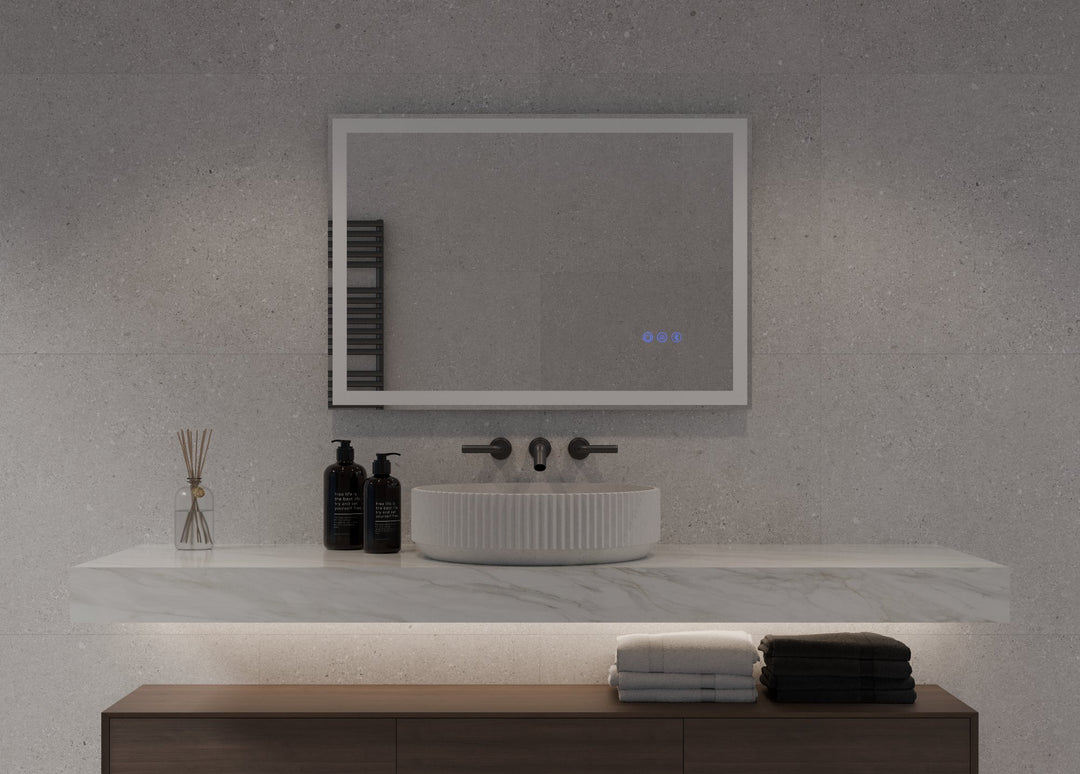 Lumixe Nexus Rectangular Frameless LED Mirror, light off