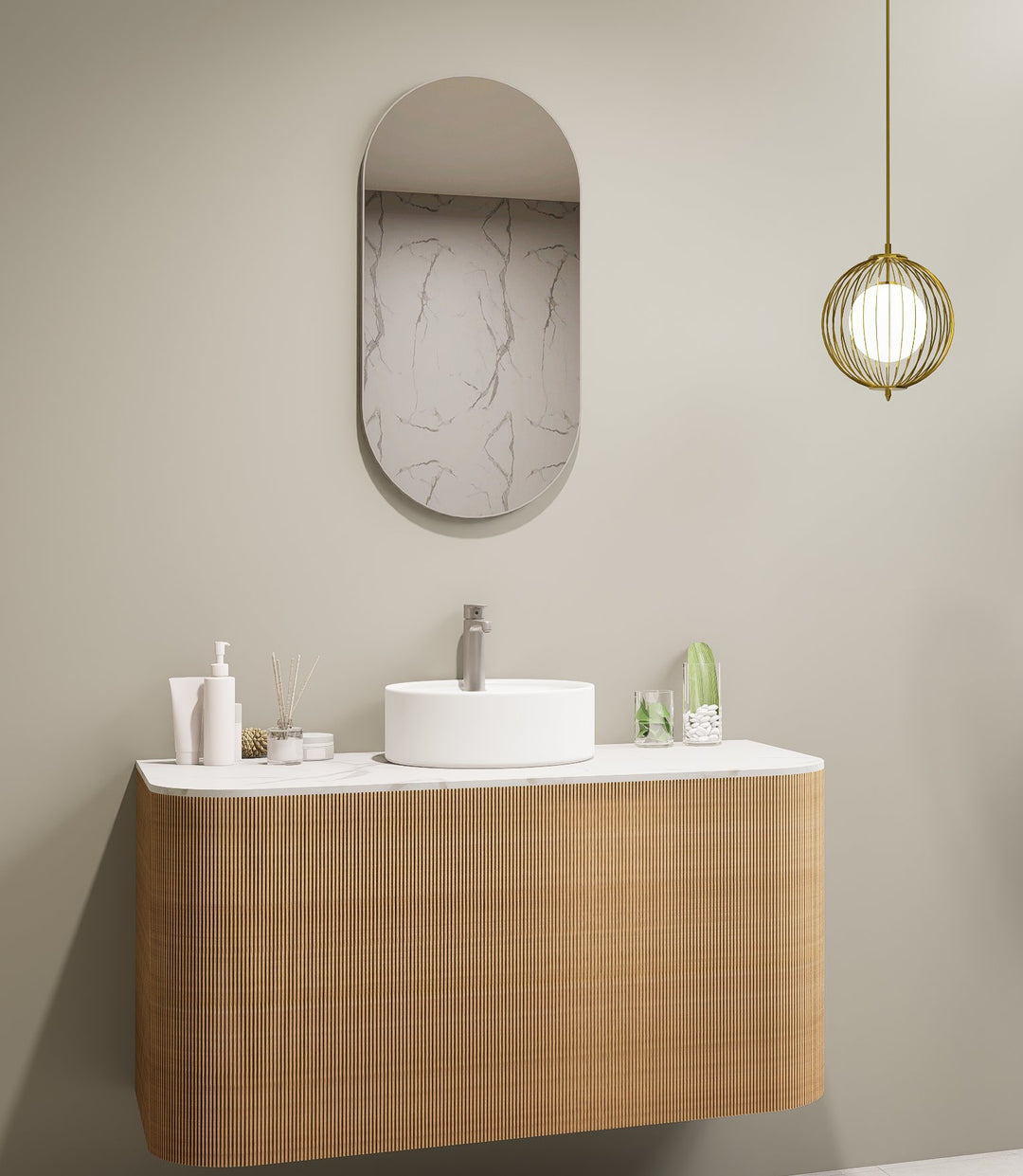 Lumixe Orvis Pill Framed Mirror in Brushed Nickel