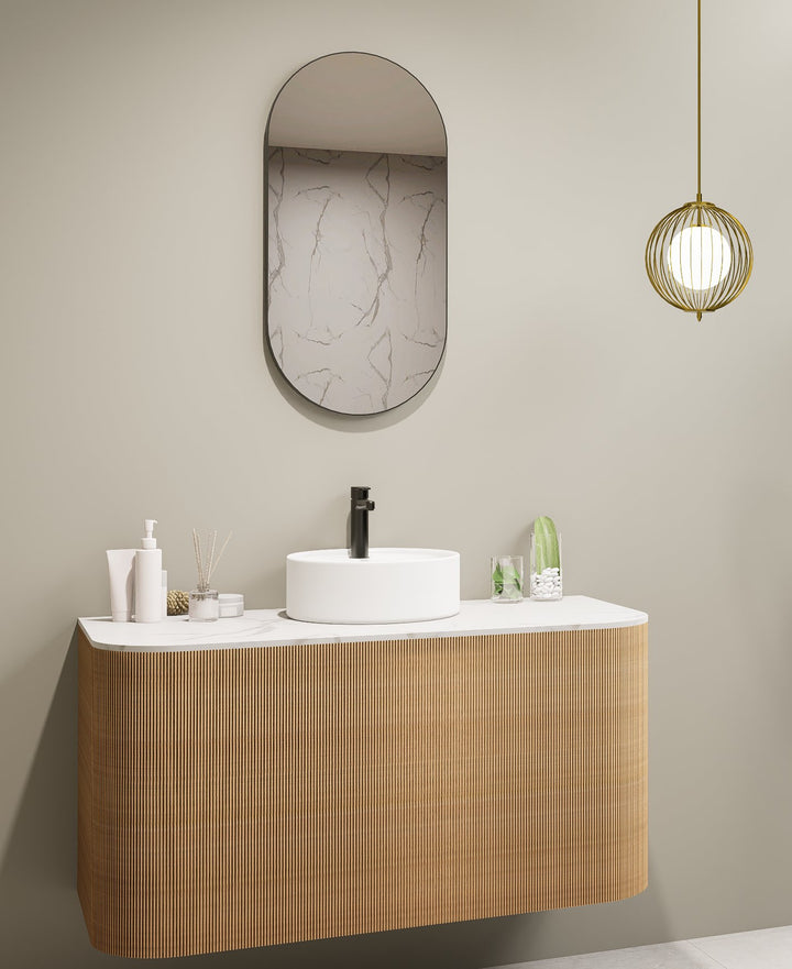 Lumixe Orvis Pill Framed Mirror in Matt Black
