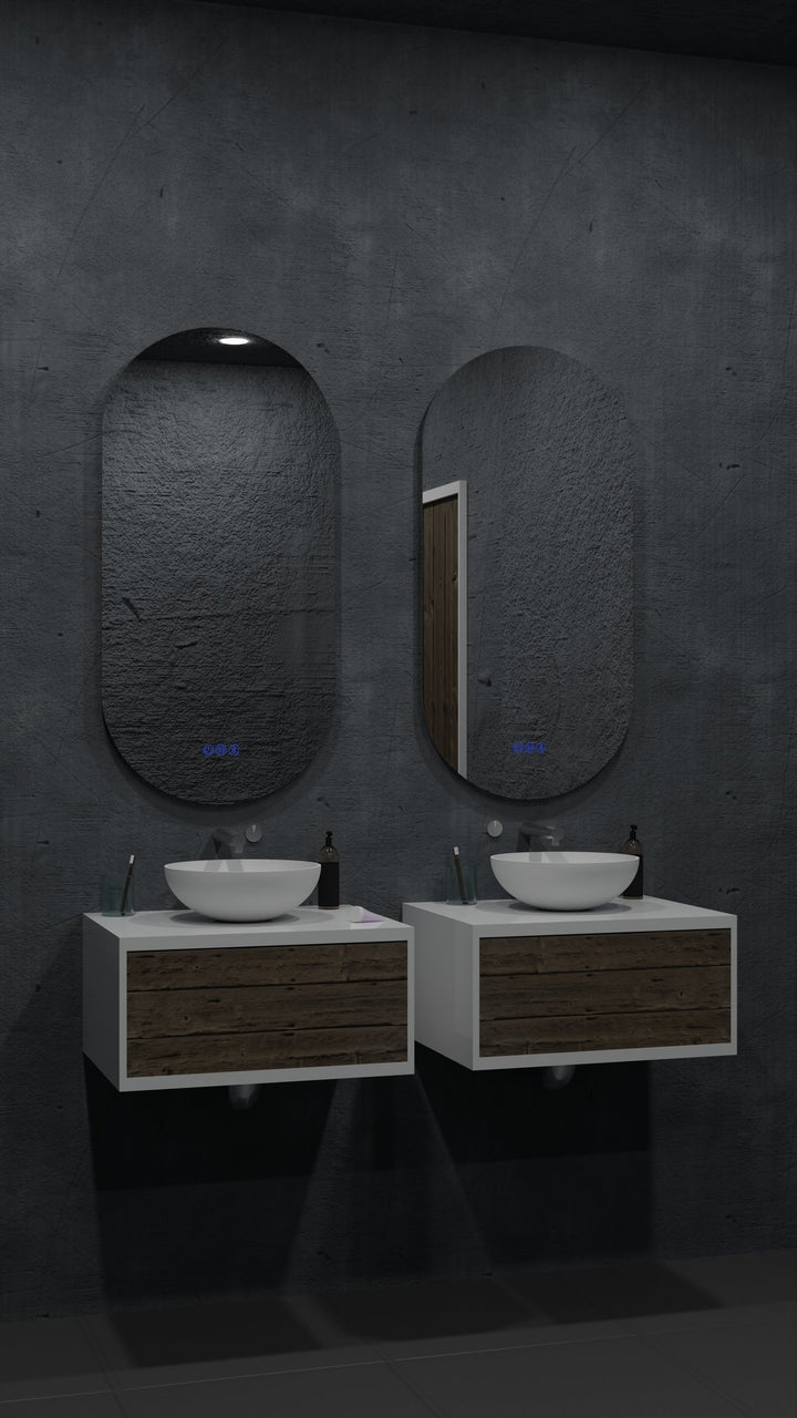 Lumixe Orvis Pill Frameless LED Mirror, light off